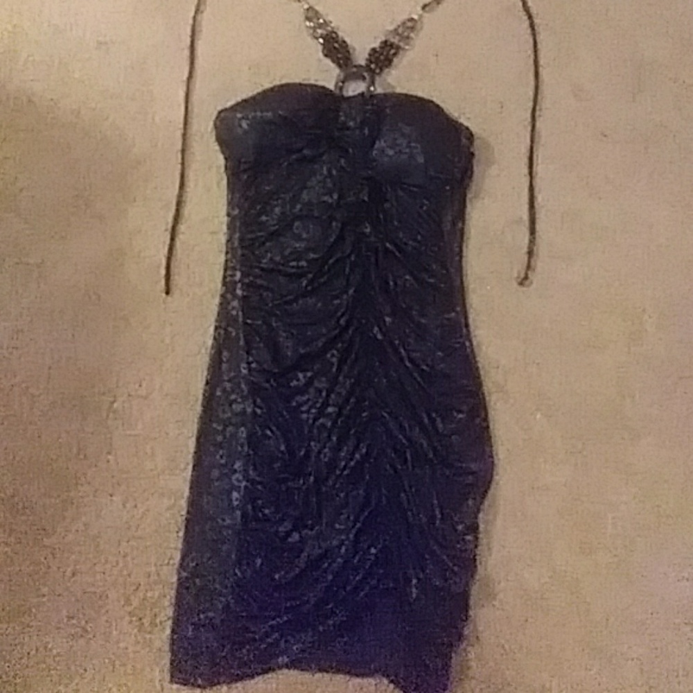 Strapless cocktail lepord